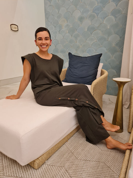 Set sirena pantalon verde, café y negro