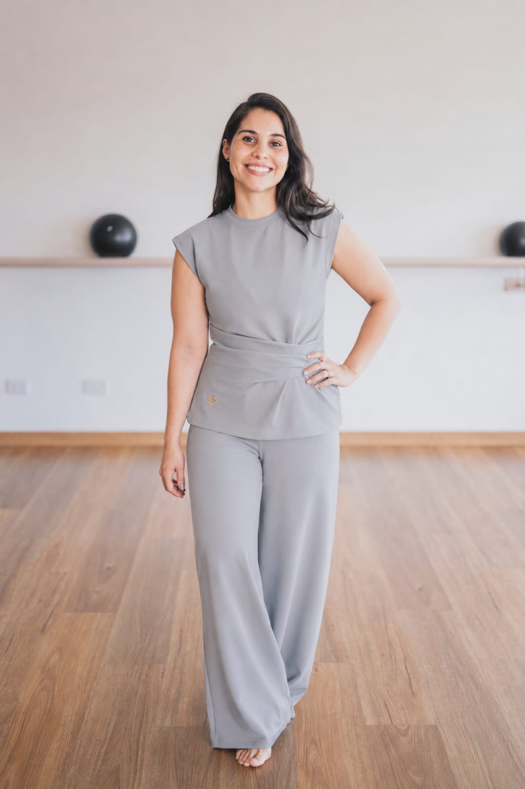 Set slim gris pantalón