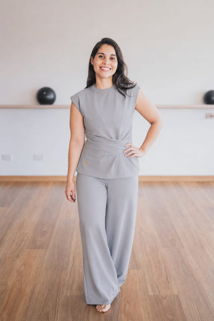 Set slim gris pantalón
