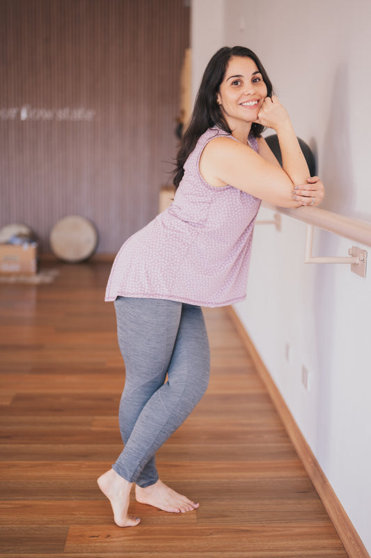 Legging gris pretina en v