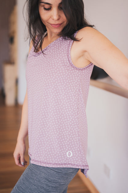 Camisa media espalda lila