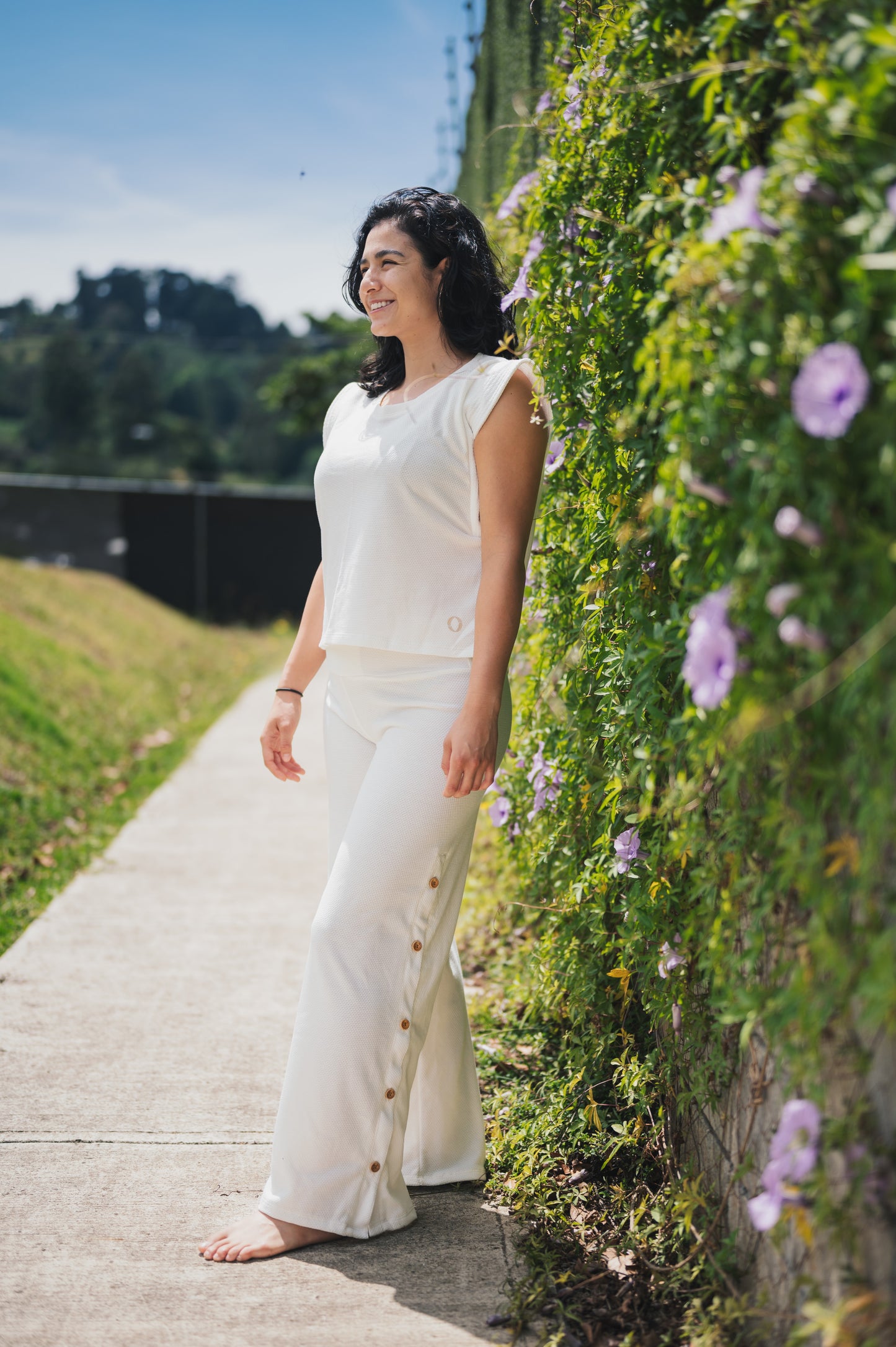Set clavel pantalon blanco