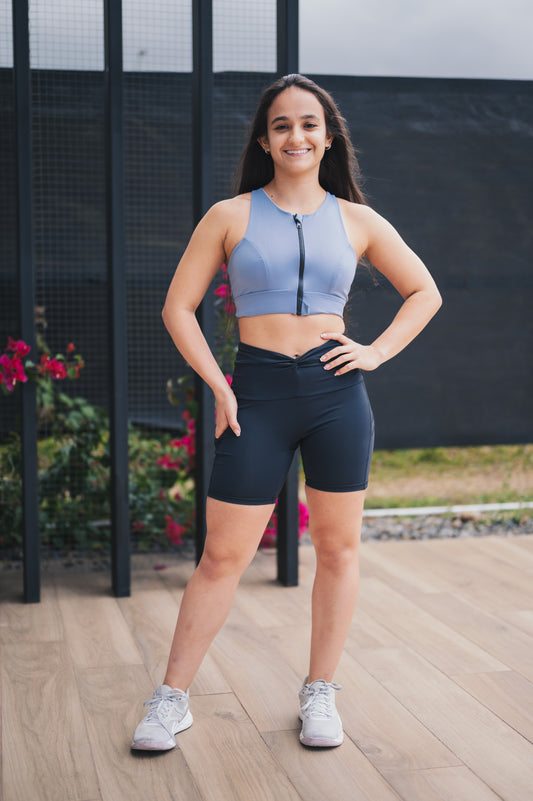 Top zipper celeste