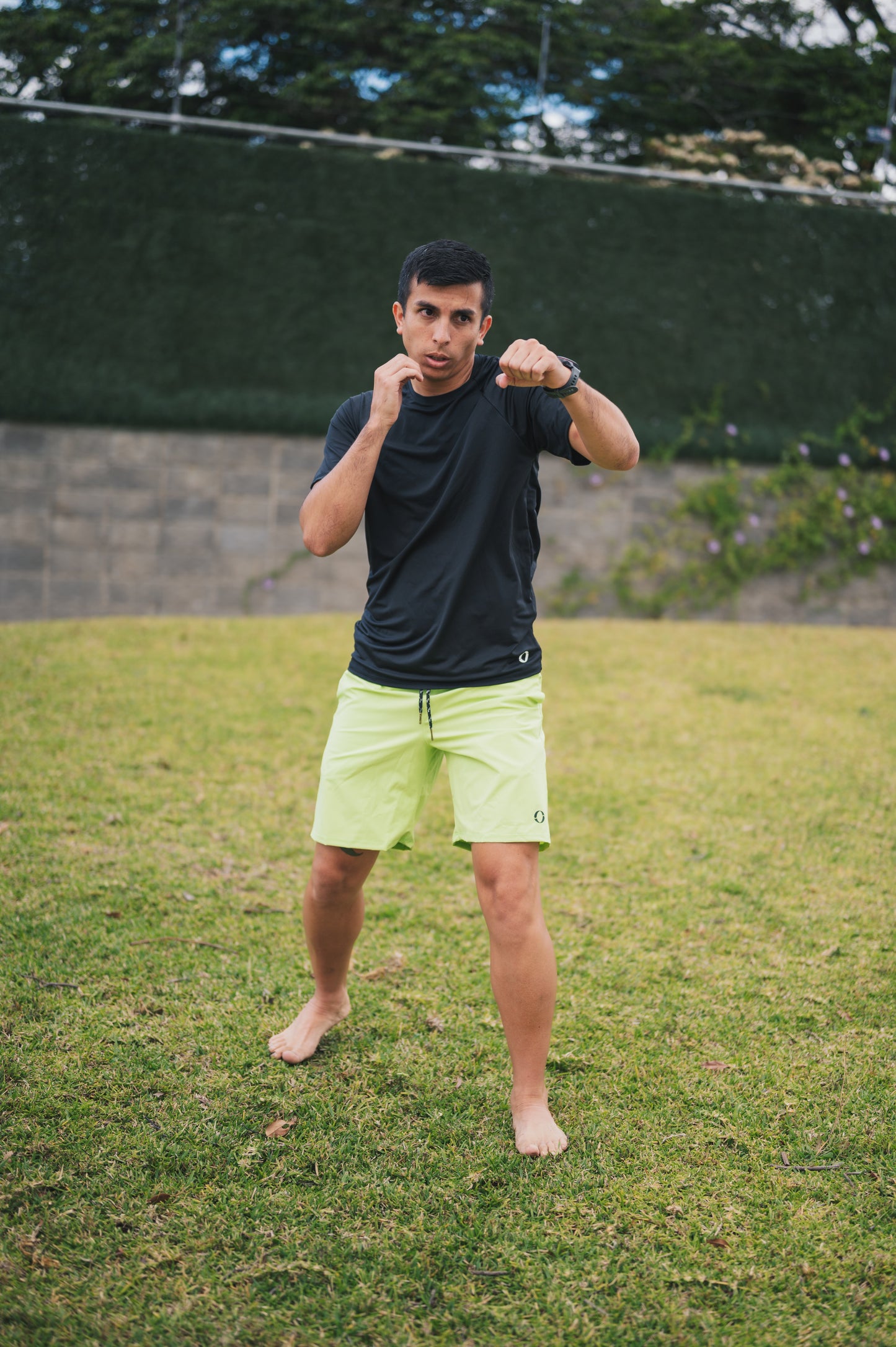 Pantaloneta hombre verde neon