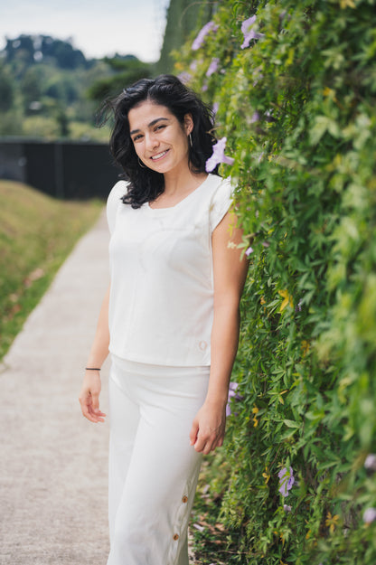 Set clavel camisa blanca