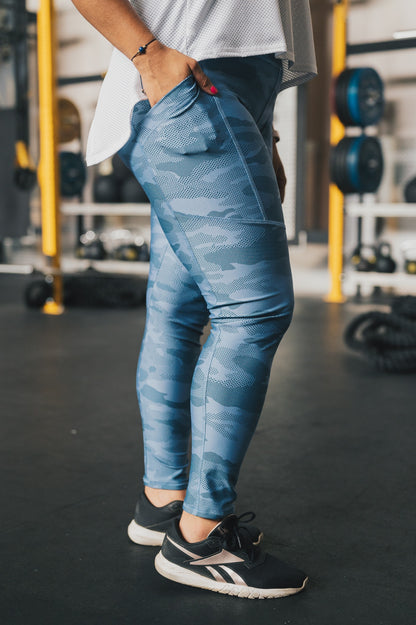 Legging camu celeste