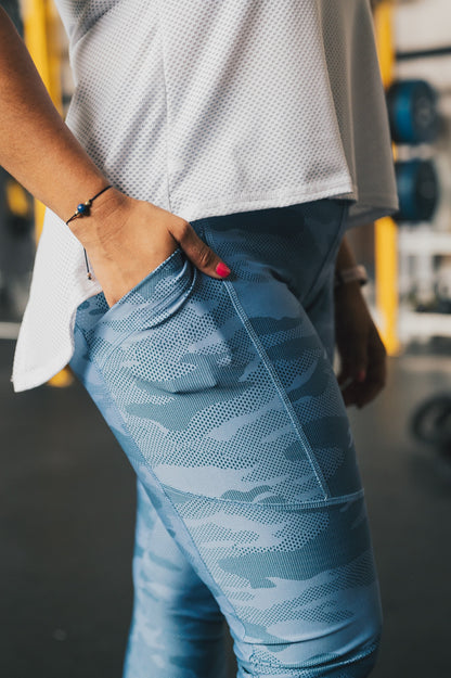 Legging camu celeste