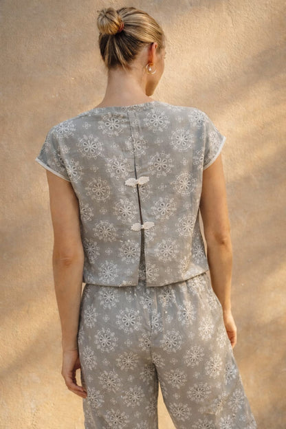 Set lino floral