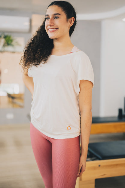 Camisa backless nudo beige