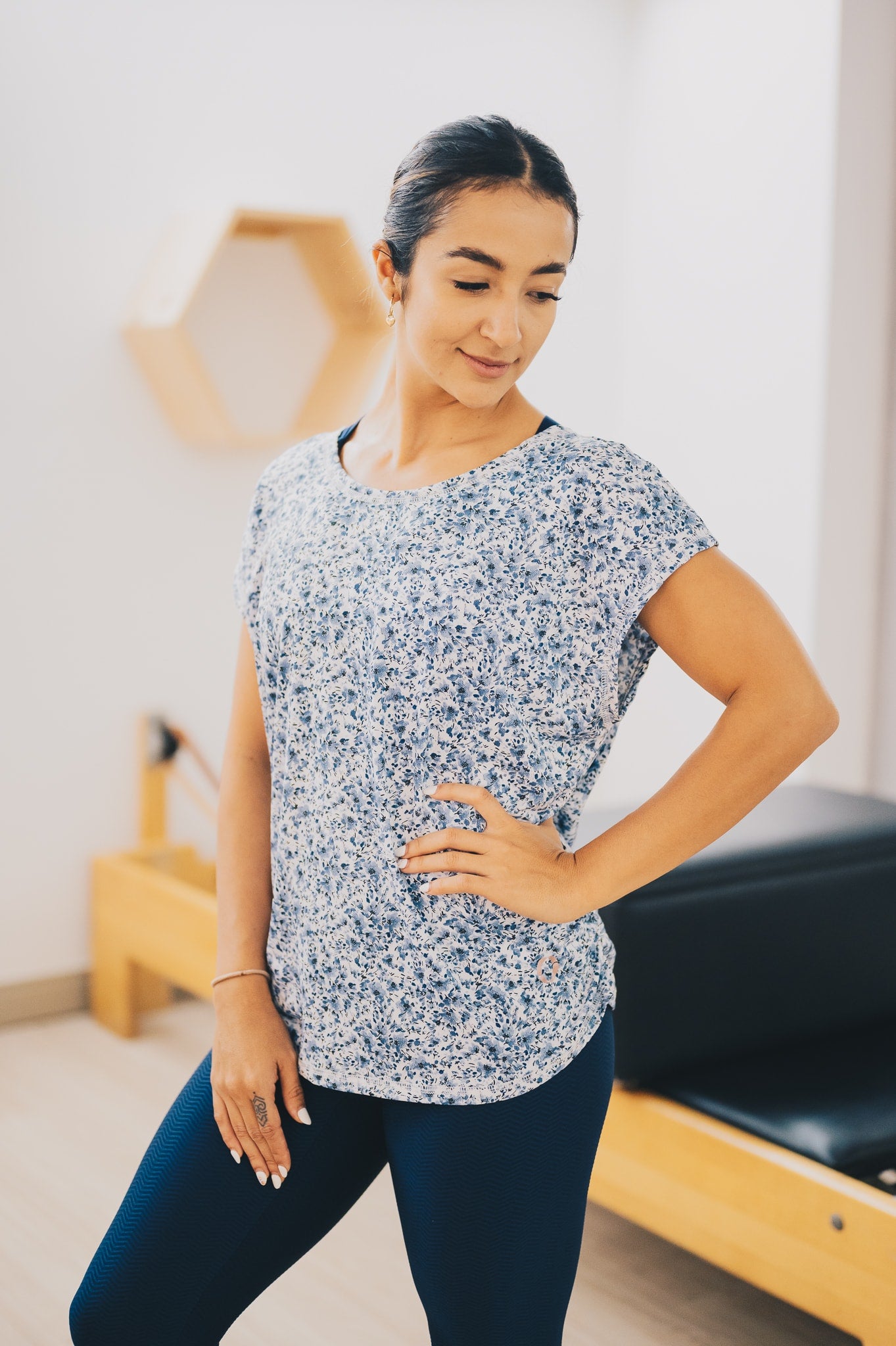 Camisa backless nudo azul