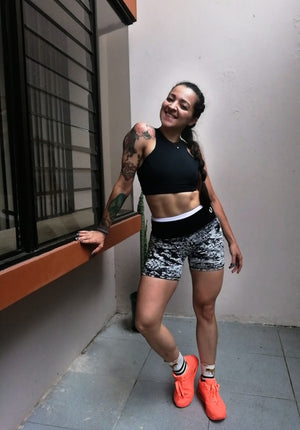 Biker short poro blanco